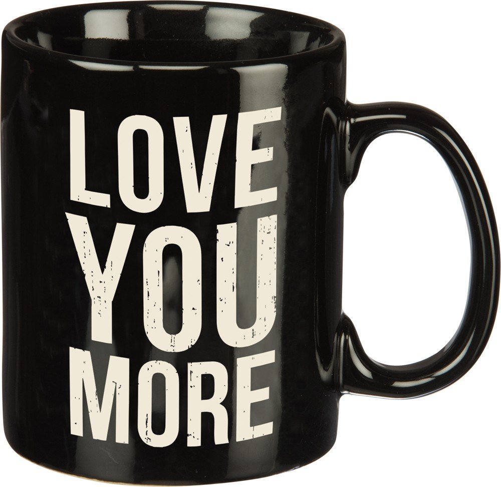Taza Primitives Kathy de cerámica, frente con frase de amor