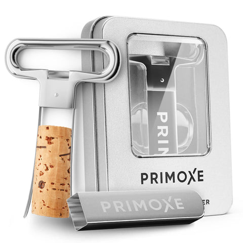 Primoxe Ah-So de dos puntas facilita sacar el tapón sin deshacer el corcho.
