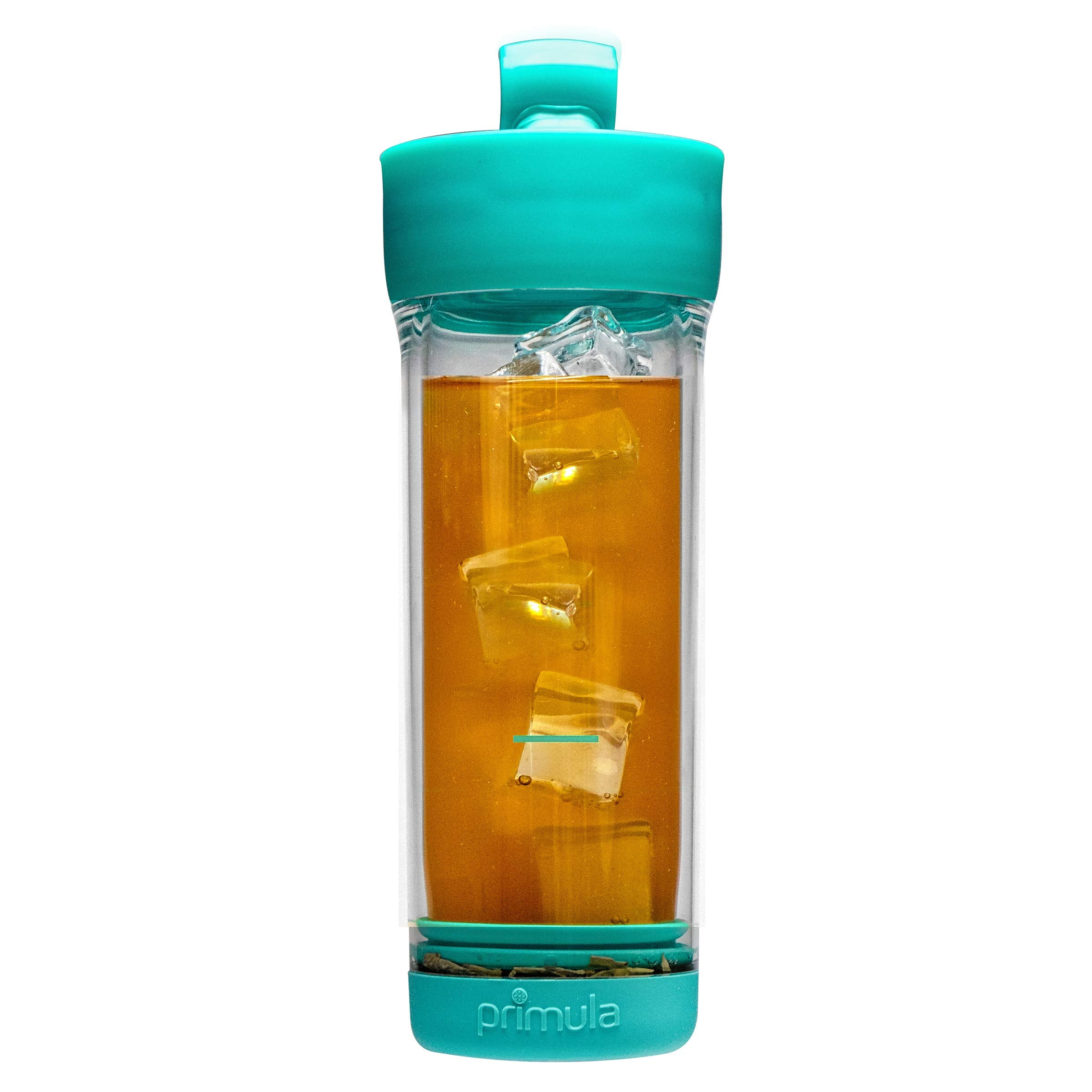 Primula vaso te helado 16 onzas turquesa, ideal para llevar té en movimiento sin fugas.