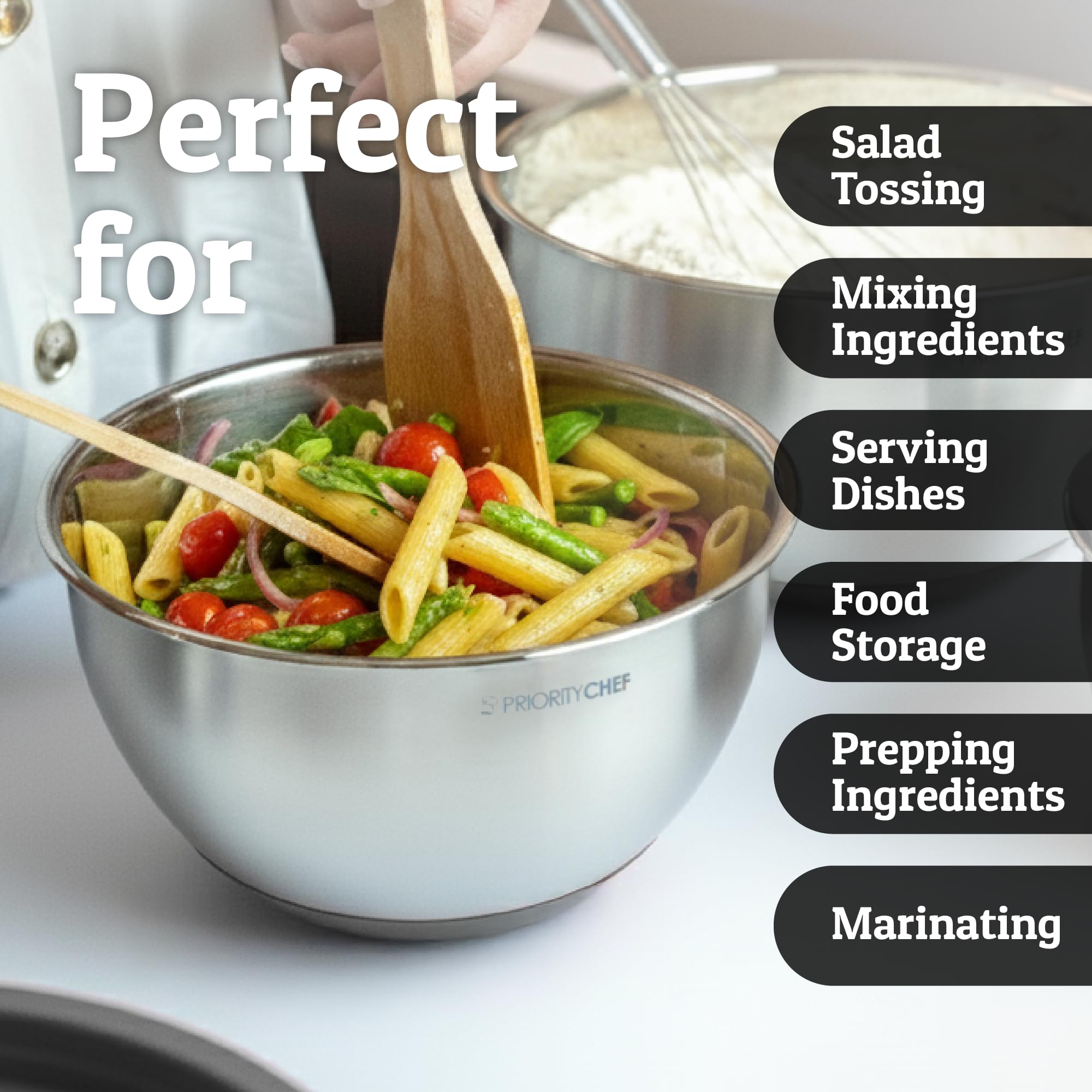 Priority Chef conjunto de cuencos con tapas para almacenamiento