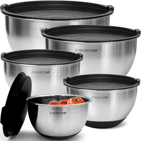 Priority Chef juego de cuencos de mezcla con tapas de 1.5 qt para medir con precisión