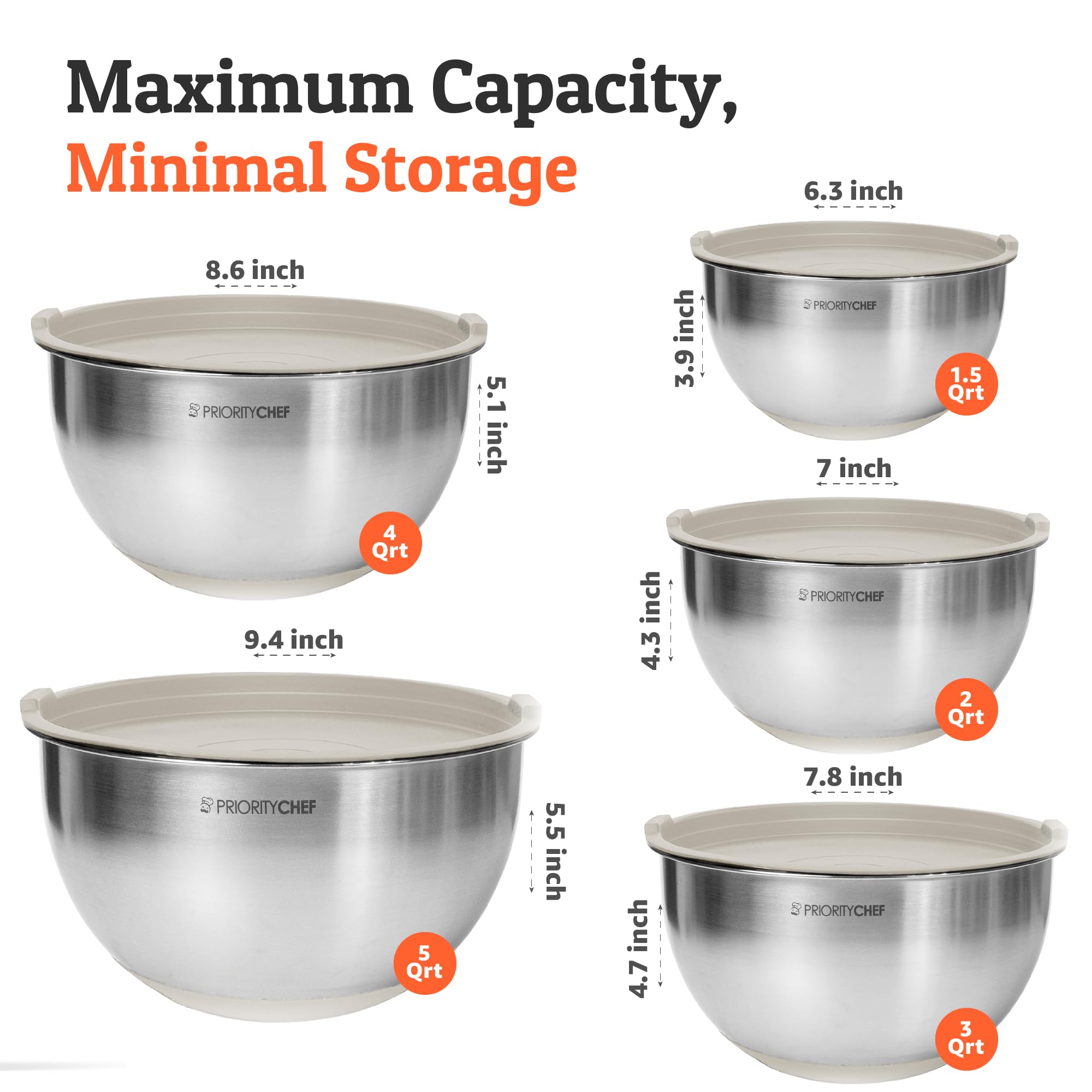 Base antideslizante Priority Chef mantiene estable la mezcla al batir.
