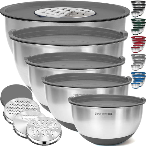 Priority Chef tazones inox con tapas herméticas para frescura y almacenamiento