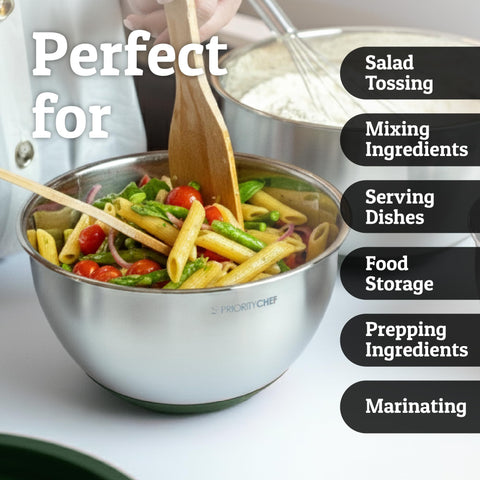 Tazones Priority Chef para preparar, servir y almacenar sobras con orden.