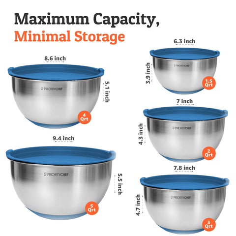 Priority Chef base de silicona antideslizante mantiene el tazón estable.