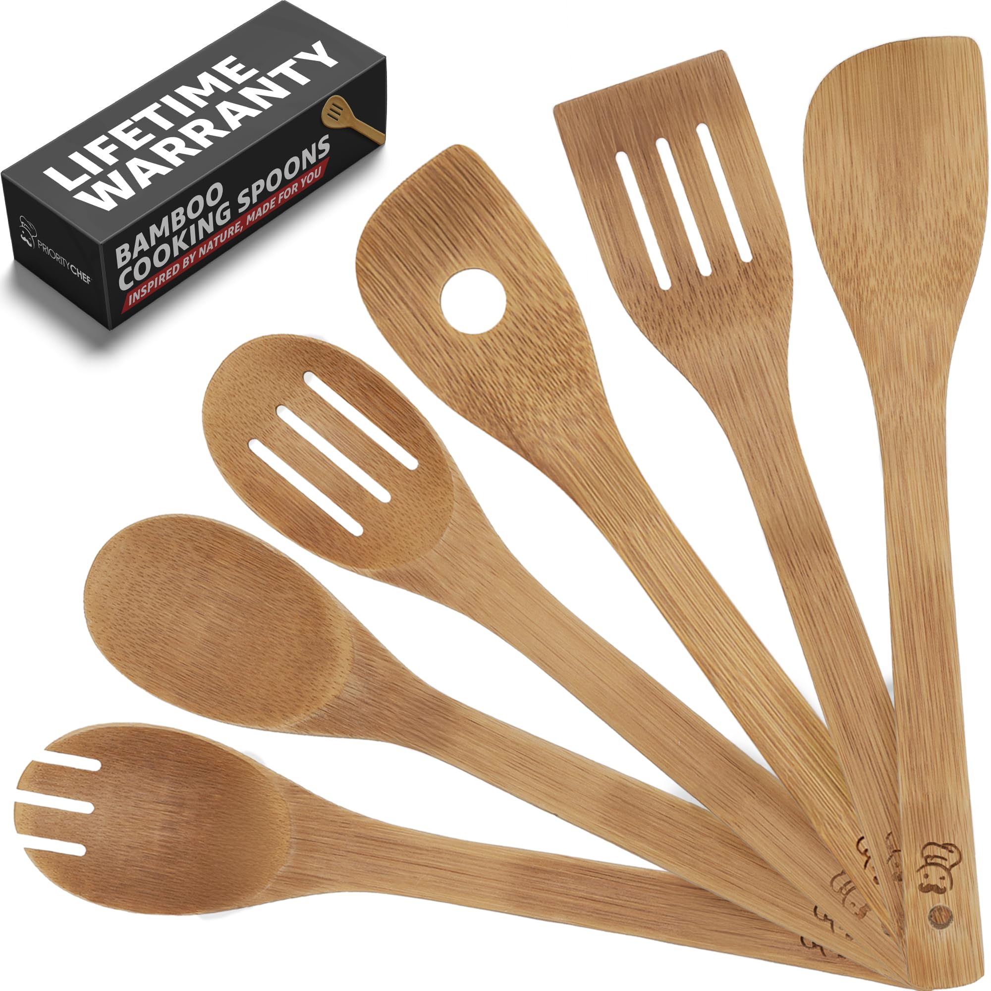 PriorityChef caja de utensilios de madera para regalo práctico