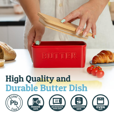 Priority Chef mantequera cerámica, diseño limpio para encimera.