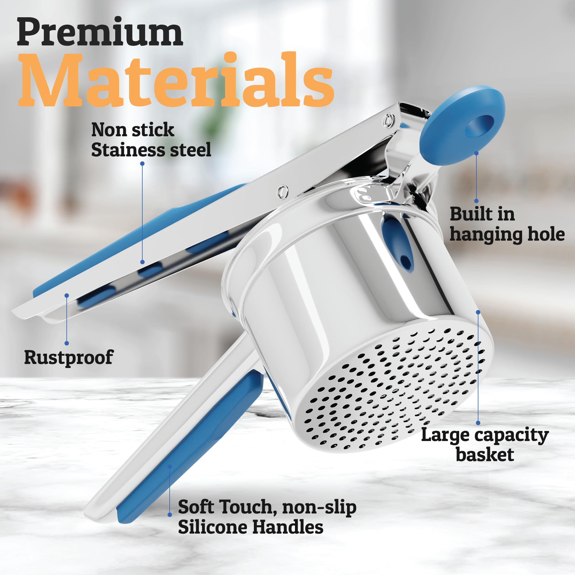 PriorityChef mangos ergonómicos azul ofrecen mayor control