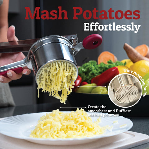 PriorityChef prensa-patatas-acero-inoxidable: cuerpo duradero para uso diario sin oxidación.