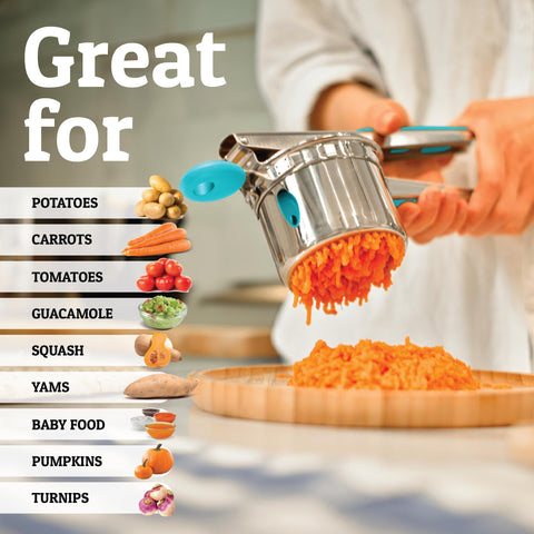 PriorityChef Ricer diseño compacto para almacenamiento sencillo.