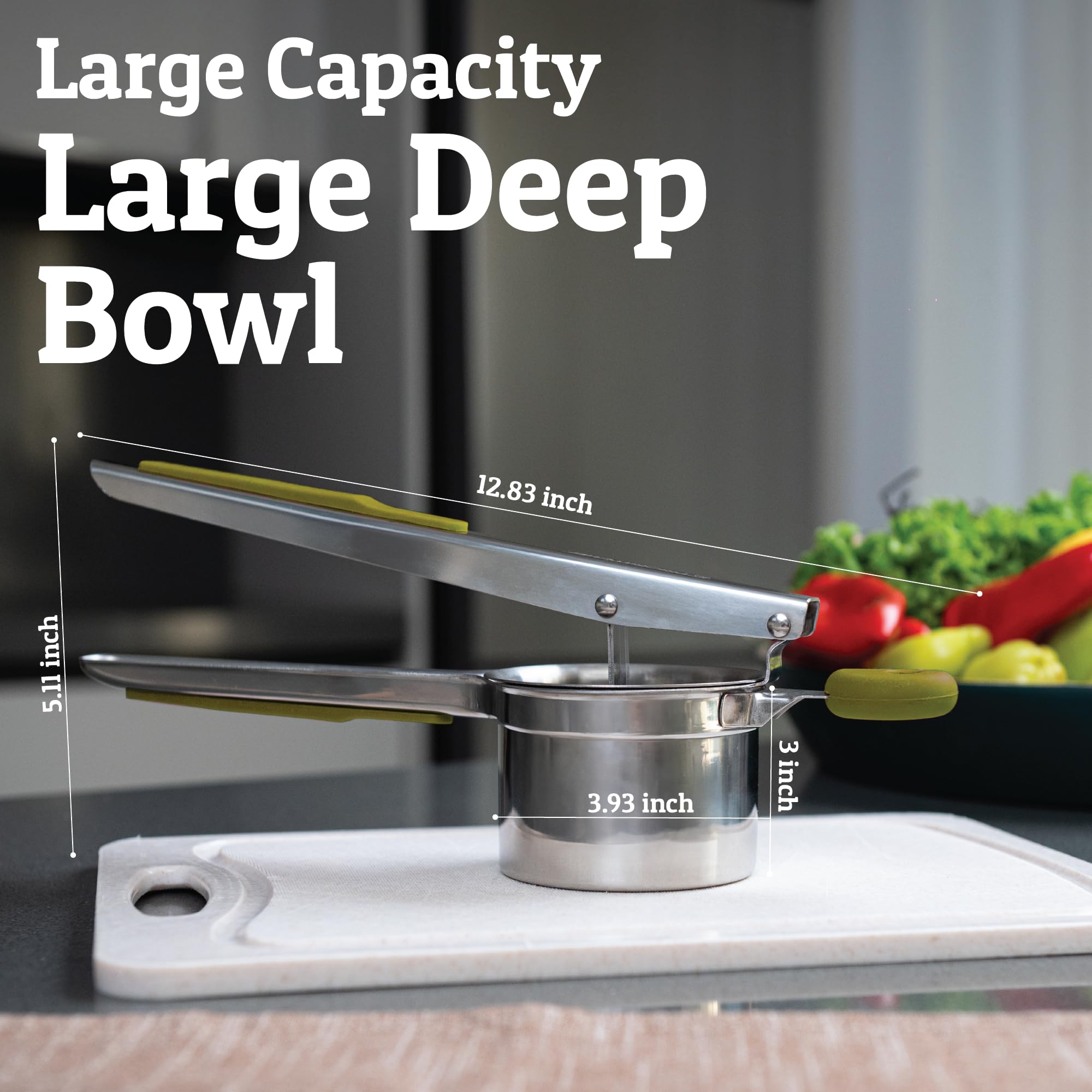Diseño compacto del PriorityChef Ricer para almacenamiento fácil.