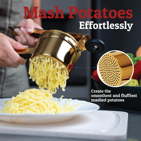 PriorityChef ricer patatas 15oz, cesta grande para porciones rápidas.