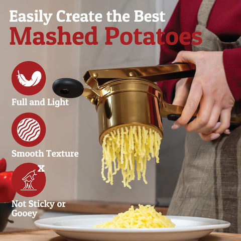 PriorityChef ricer facilita puré cremoso para acompañamientos.