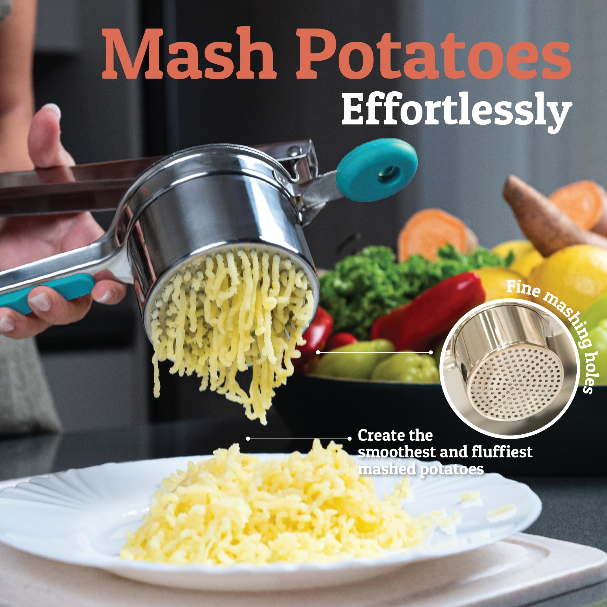 PriorityChef Ricer con tres discos muestra texturas variadas.