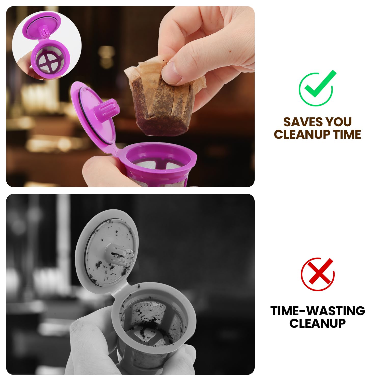 Compatibilidad con cápsulas reutilizables Pro Mael para un solo servicio.