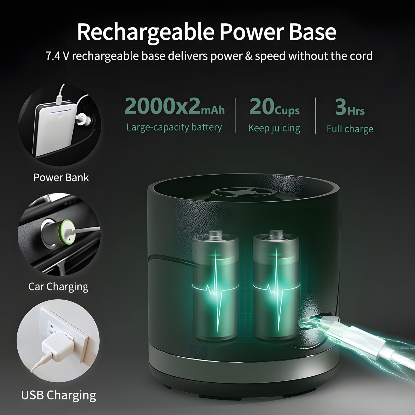 Baterías 2000mAh de PROCHAIN permiten 20 mezclas por carga