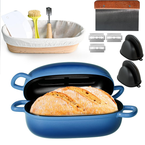 PROCHOP horno-hierro-fundido 2.5qt: cocción uniforme para pan artesanal