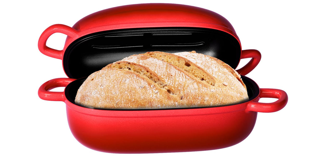Olla PROCHOP de hierro fundido para pan de 9x6 pulgadas, ideal para pan casero.