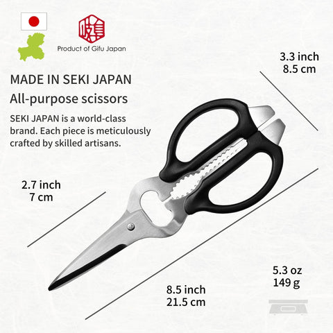 Tijeras con filo serrado para cortes firmes, modelo zurdo Seki Japan.