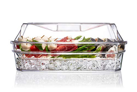 Prodyne Ice Party Platter: asas ergonómicas para transportar fácilmente de mostrador a mesa.