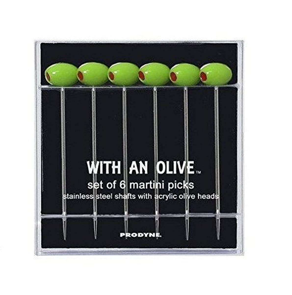 Palillos de cóctel Prodyne, juego de 6 verdes, ideales para guarniciones.