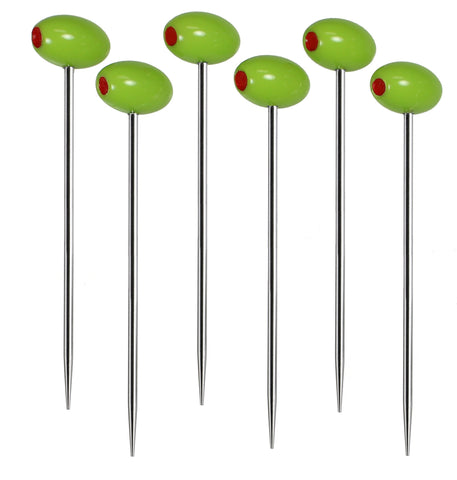Presentación elegante para cócteles con palillos Prodyne para decorar martinis.