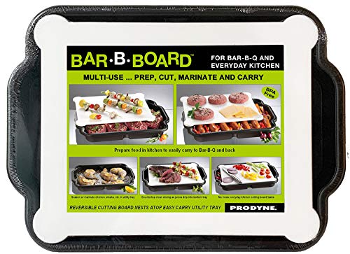 Prodyne Prep & Slice BB-16, bandeja inferior para marinar y recoger jugos sin desorden.