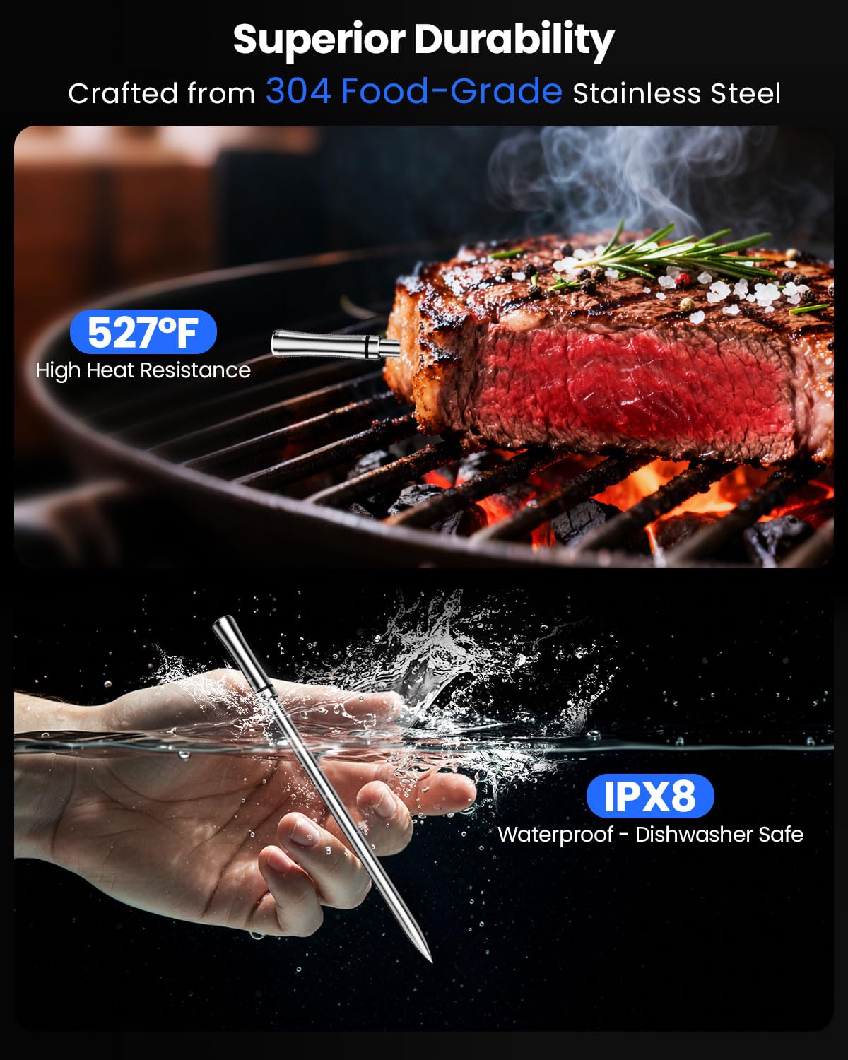 PROGRACE uso versátil para barbacoa, ahumador y horno