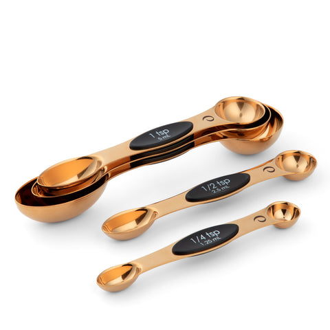 Progressive cucharas medidoras magnéticas negras, conjunto de 5, almacenamiento sencillo