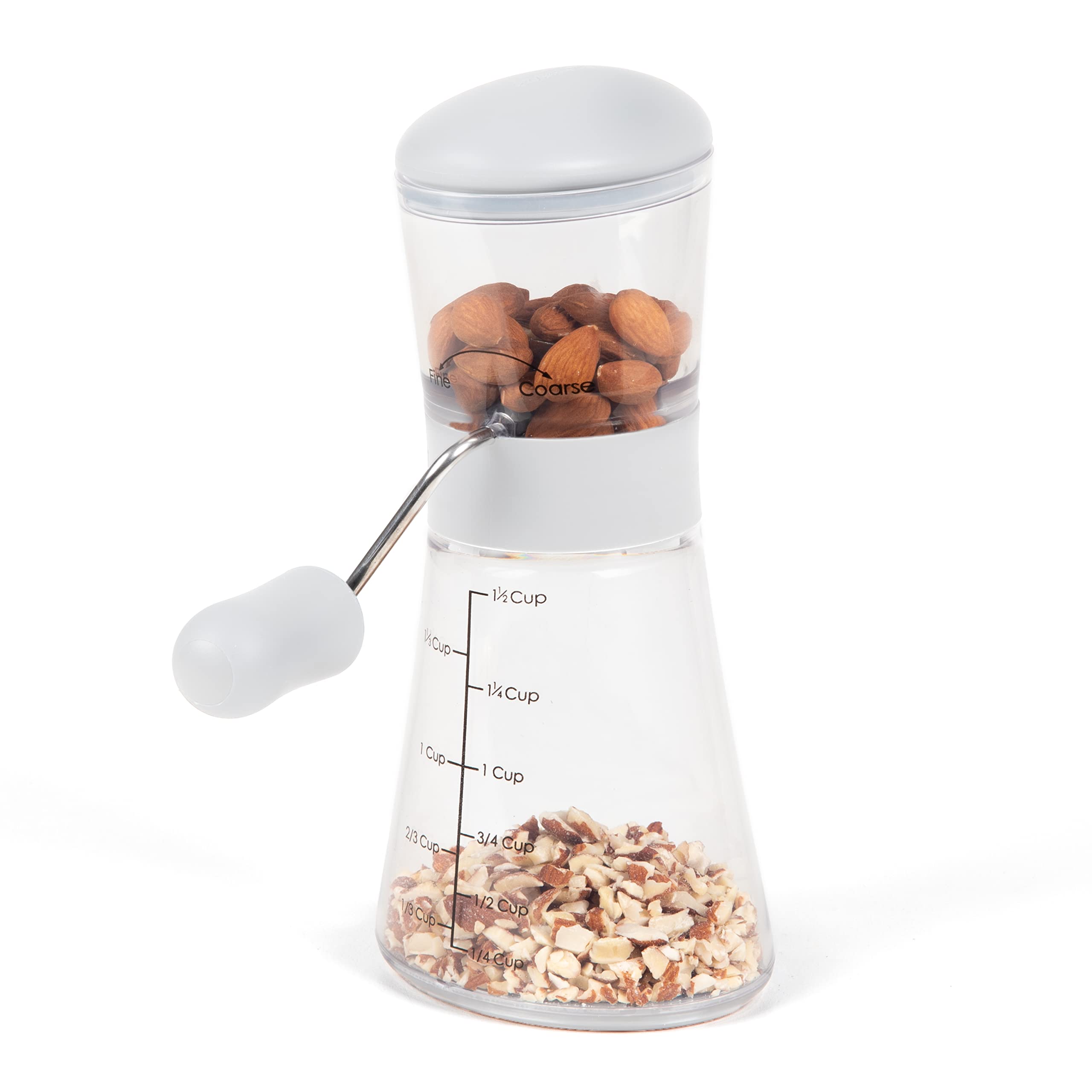 Progressive picadora de nueces: diseño blanco elegante para cocinas modernas.