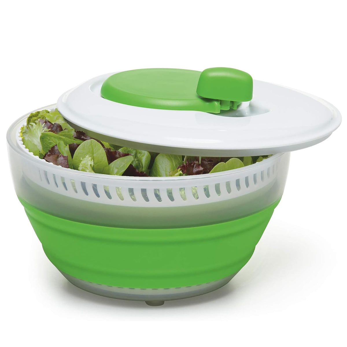 PrepWorks ensaladera colapsable tres cuartos, facilita lavado y secado de ensaladas.