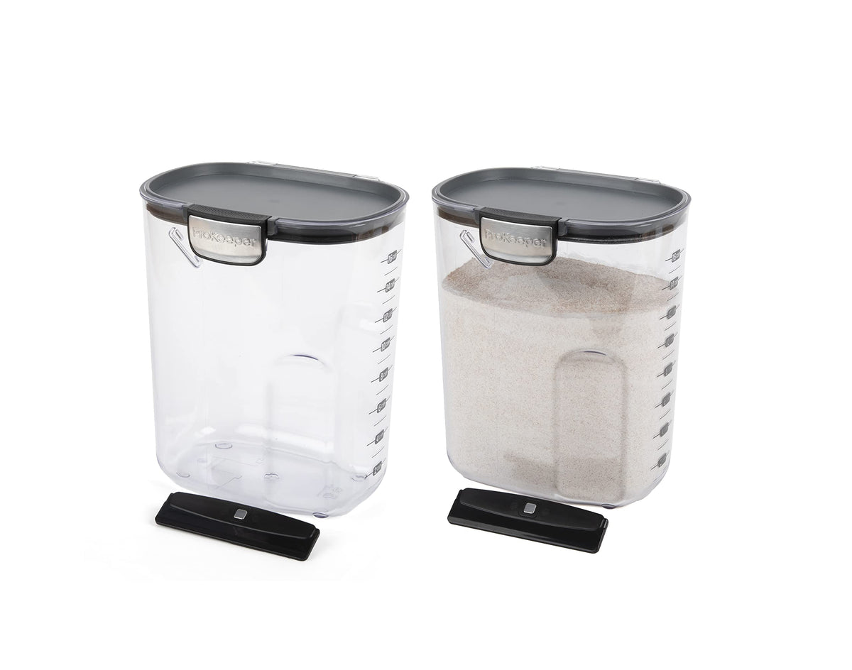 ProKeeper+ harina 4 cuartos con tapa de silicona, almacenamiento hermético para harina fresca