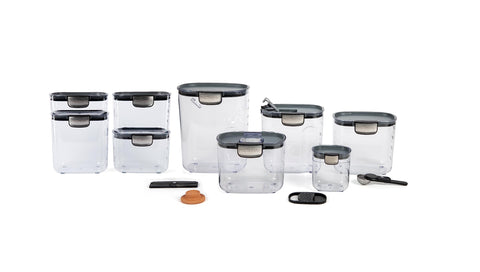 Conjunto ProKeeper+ para harina y azúcar con sellado hermético para frescura prolongada.