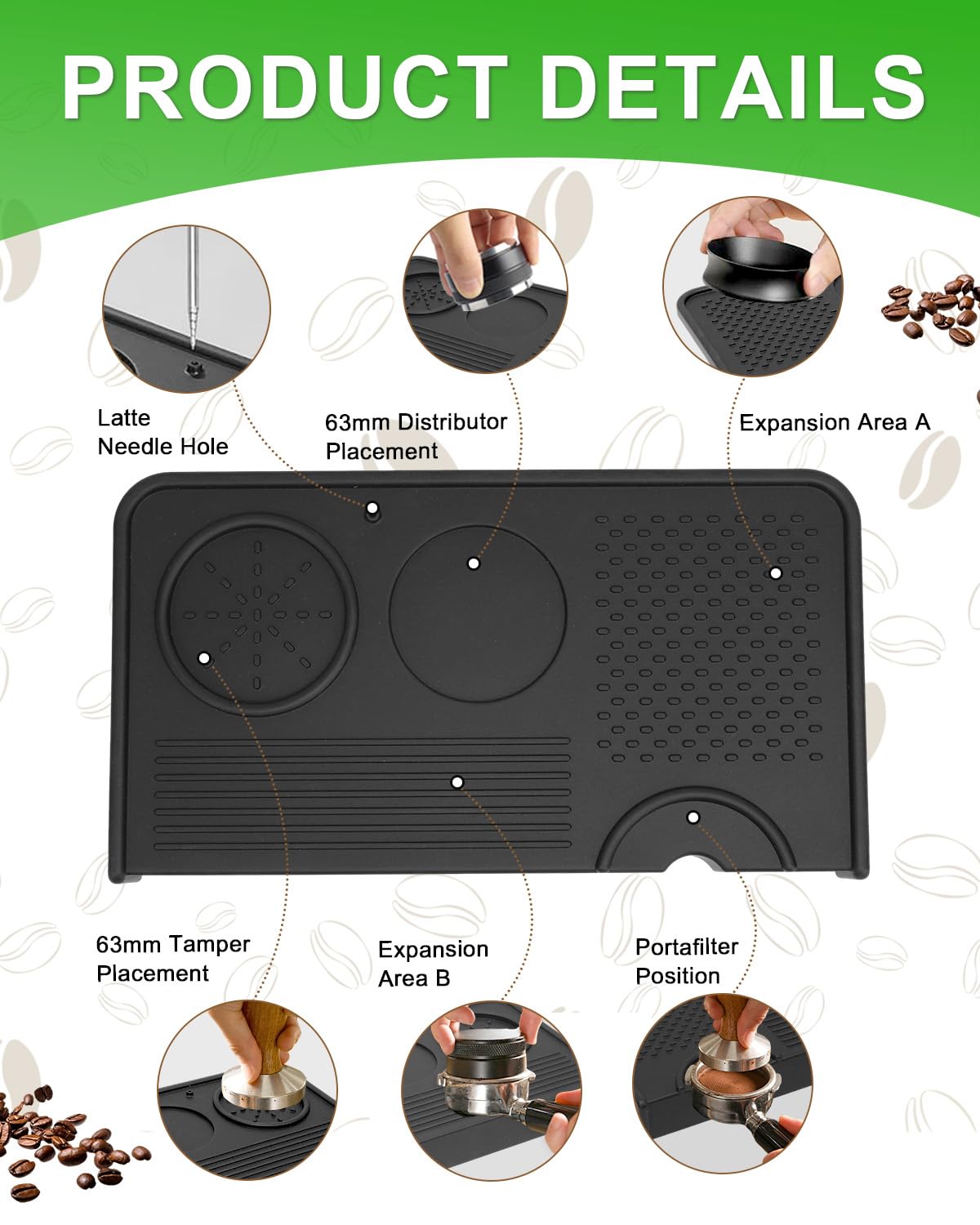 PROKITCHEN Cepillo de café integrado para limpiar filtro y varilla de vapor.