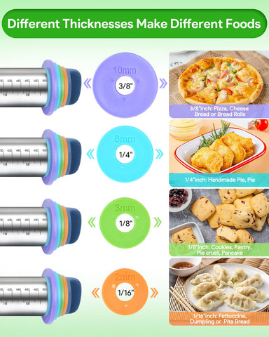 PROKITCHEN rodillo con anillo de grosor 1/4 pulg., espesor constante