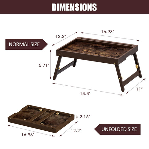 Promitop bandeja de cama bambú con asa ergonómica para transportarla con comodidad.