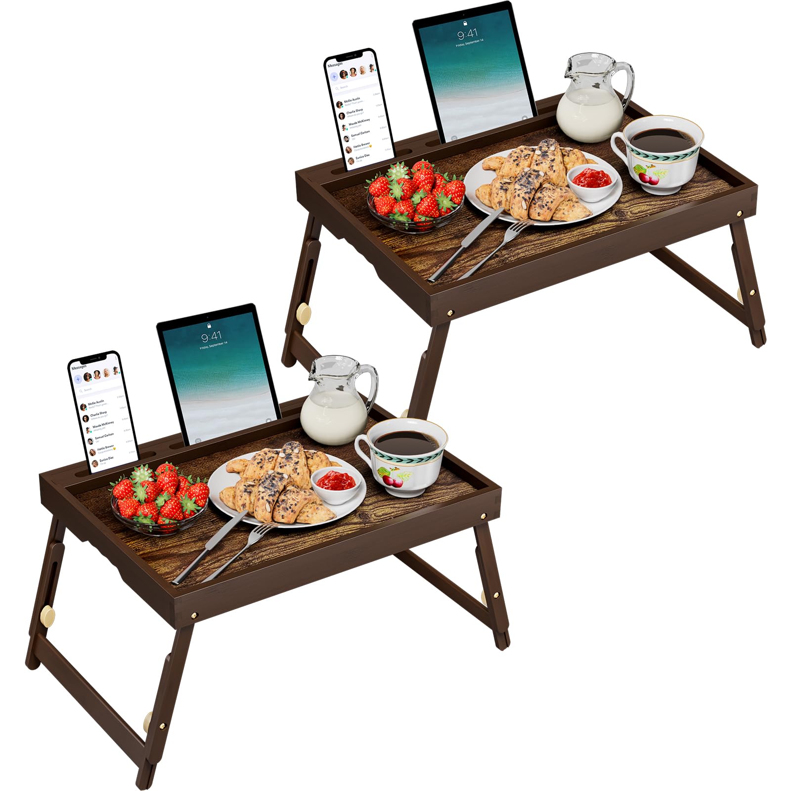 Promitop bandeja de cama con patas telescópicas para ajustar la altura con facilidad.