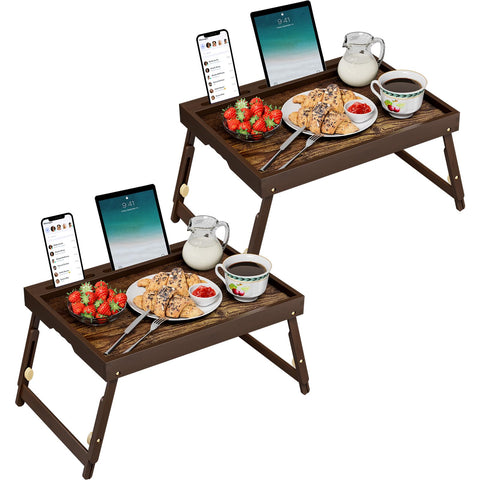 Promitop bandeja de cama con patas telescópicas para ajustar la altura con facilidad.