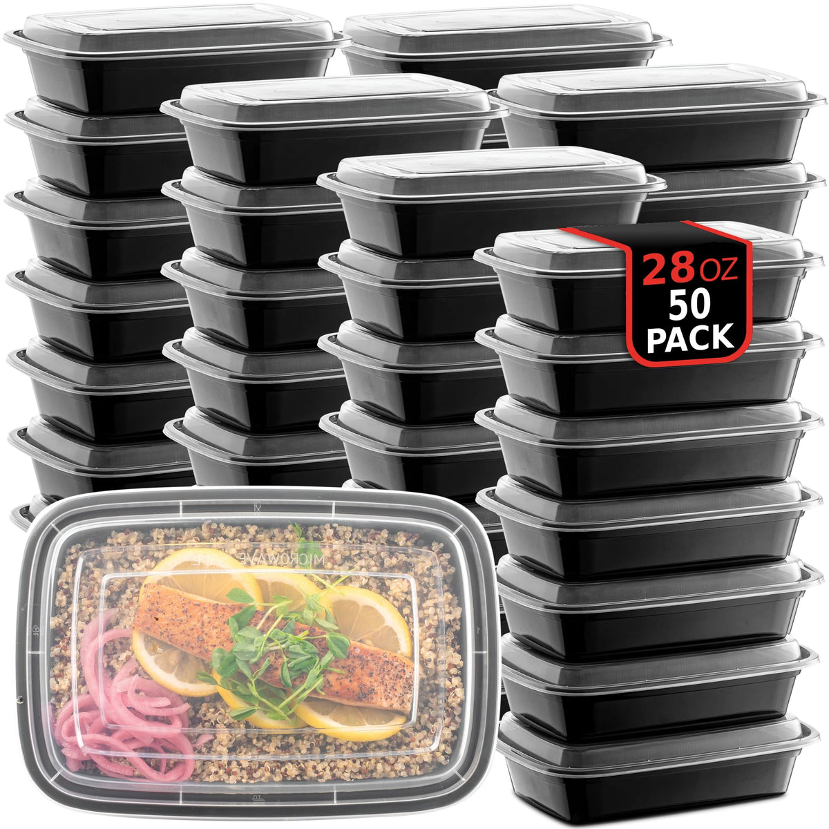 PROMOZE contenedor de preparación de alimentos con 1 compartimento, ideal para porciones para llevar.