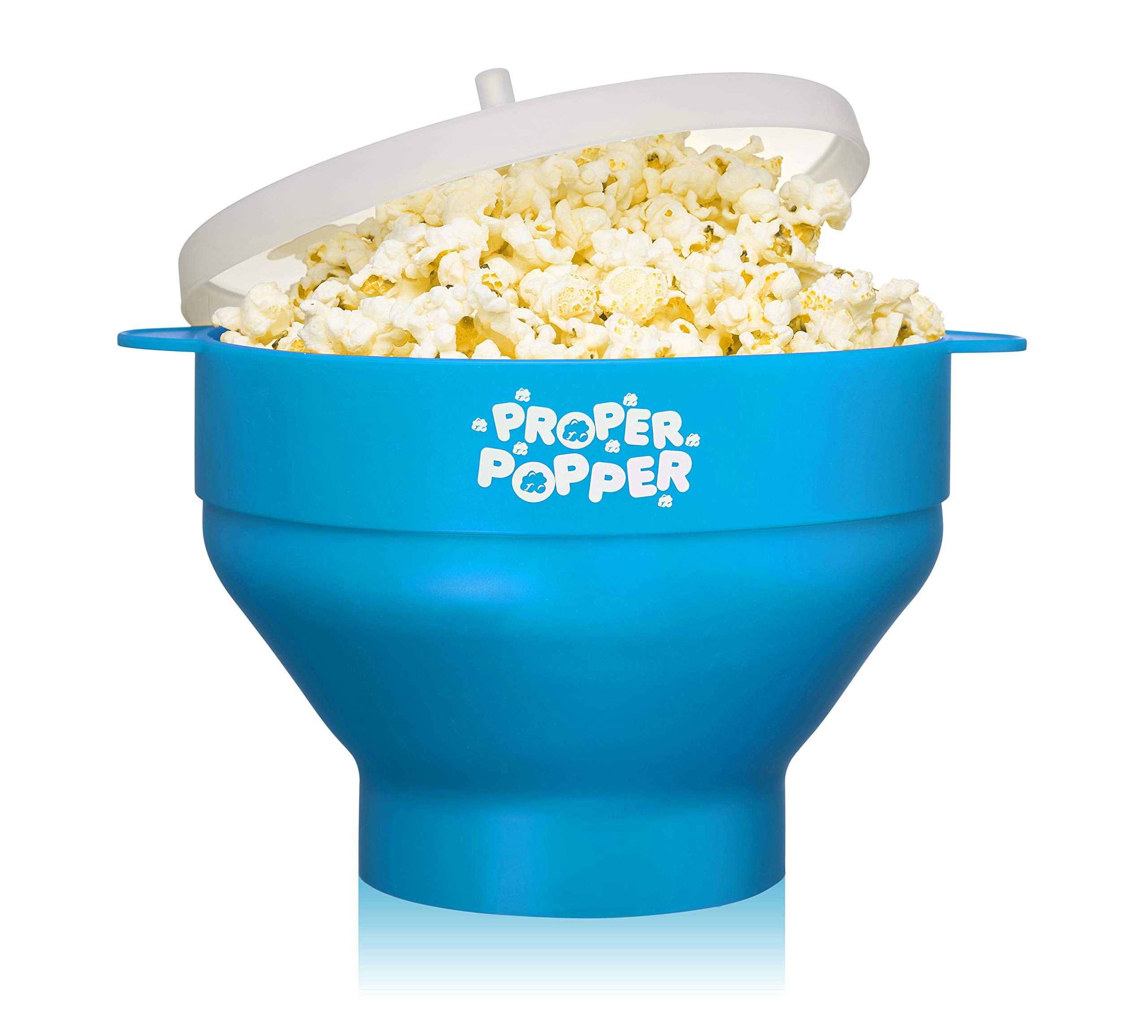 PROPER POPPER turquesa: tazón plegable para hacer palomitas en microondas.