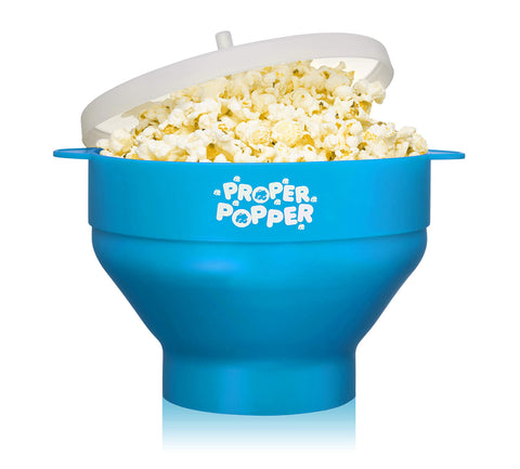 PROPER POPPER turquesa: tazón plegable para hacer palomitas en microondas.