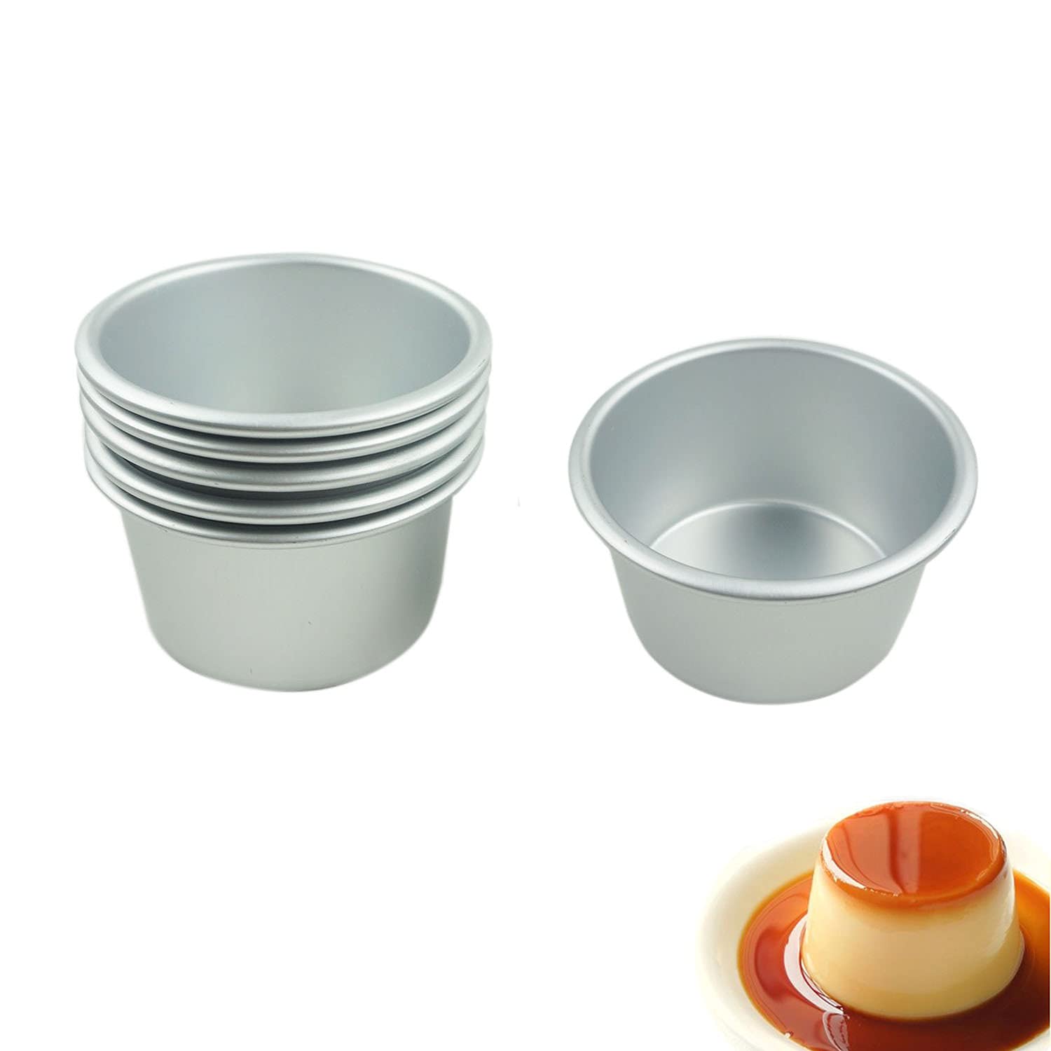 Proshopping molde popover de 6 piezas en aluminio, ideal para porciones individuales.