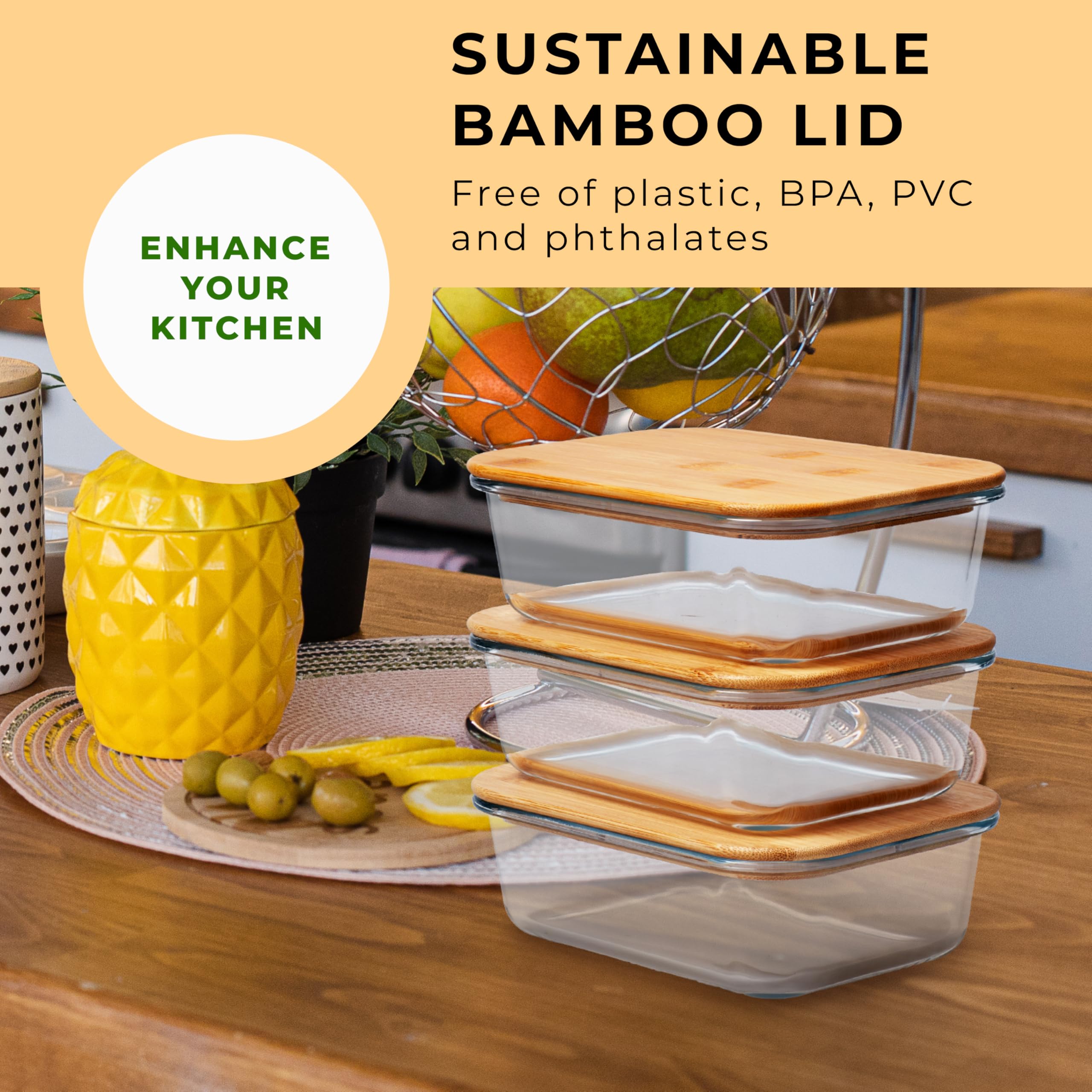 Prosumer's Choice set de 3 contenedores para sobras y comidas semanales.