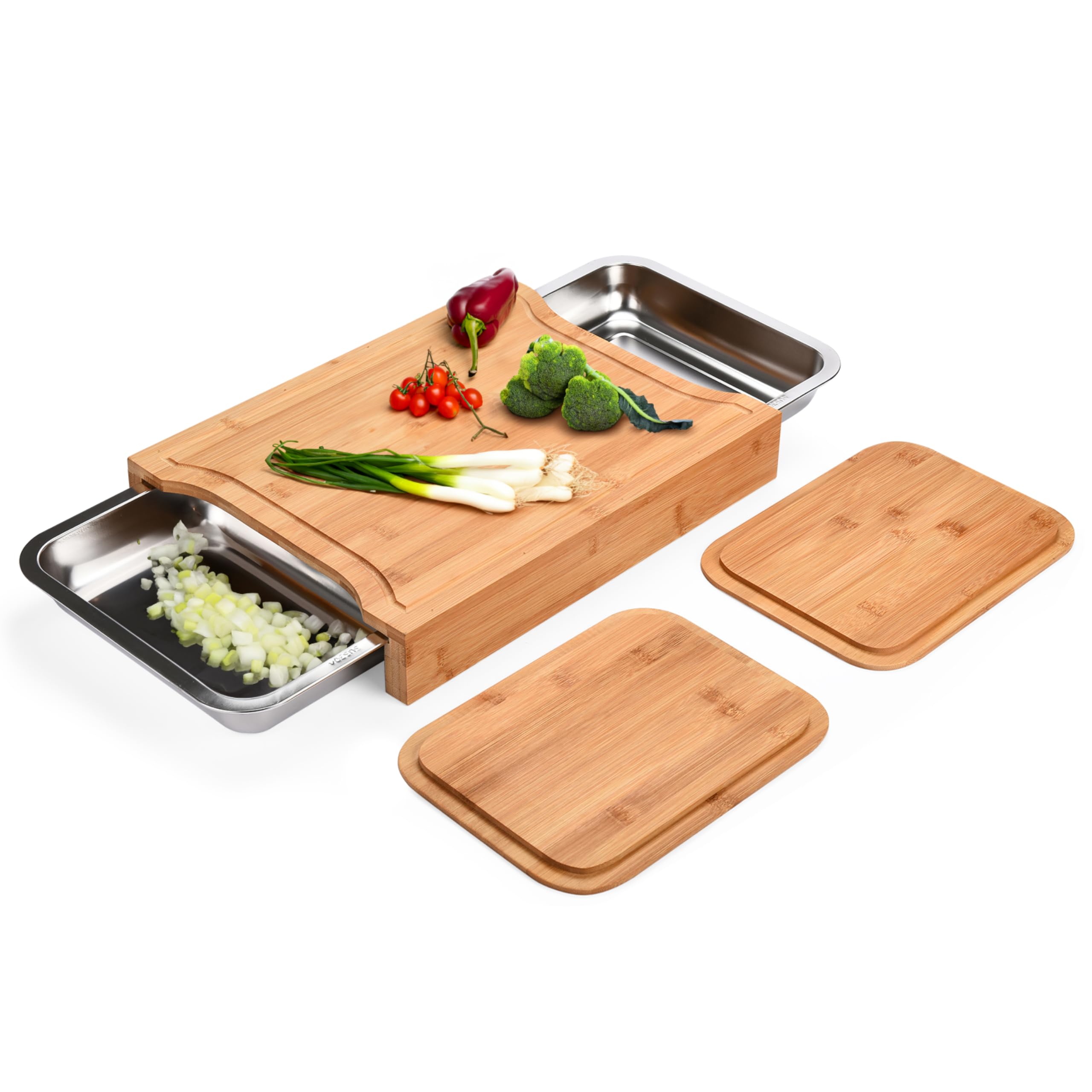 Prosumer's Choice tabla-corte-bambu con bandeja para servir