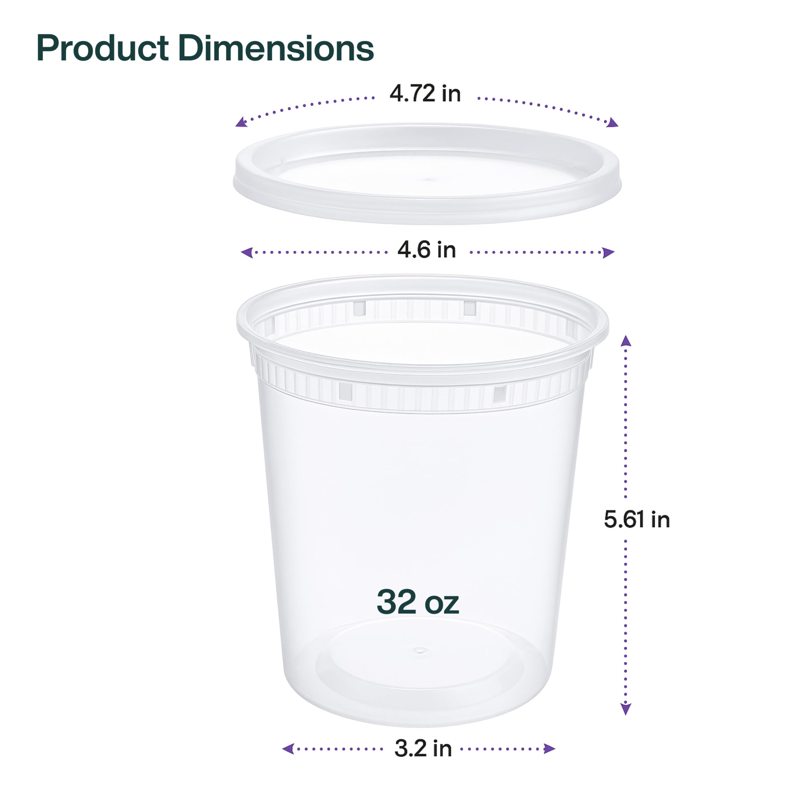 ProTakeOut 32oz apto para congelador mantiene alimentos frescos sin derrames.
