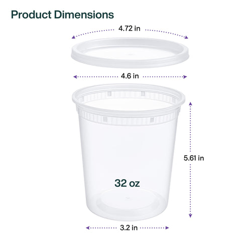 ProTakeOut 32oz apto para congelador mantiene alimentos frescos sin derrames.