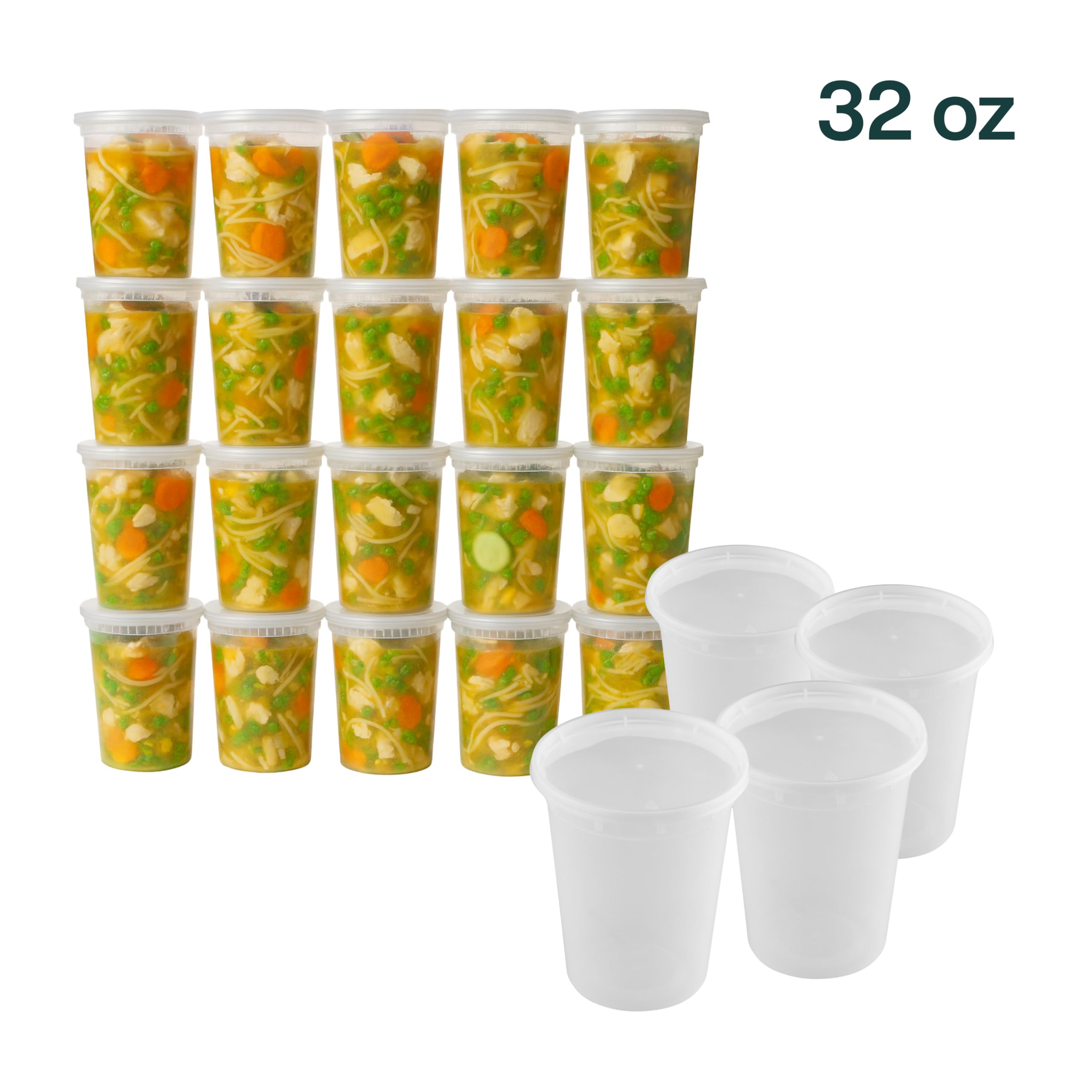 ProTakeOut 32oz contenedor deli apto para microondas para recalentado rápido.