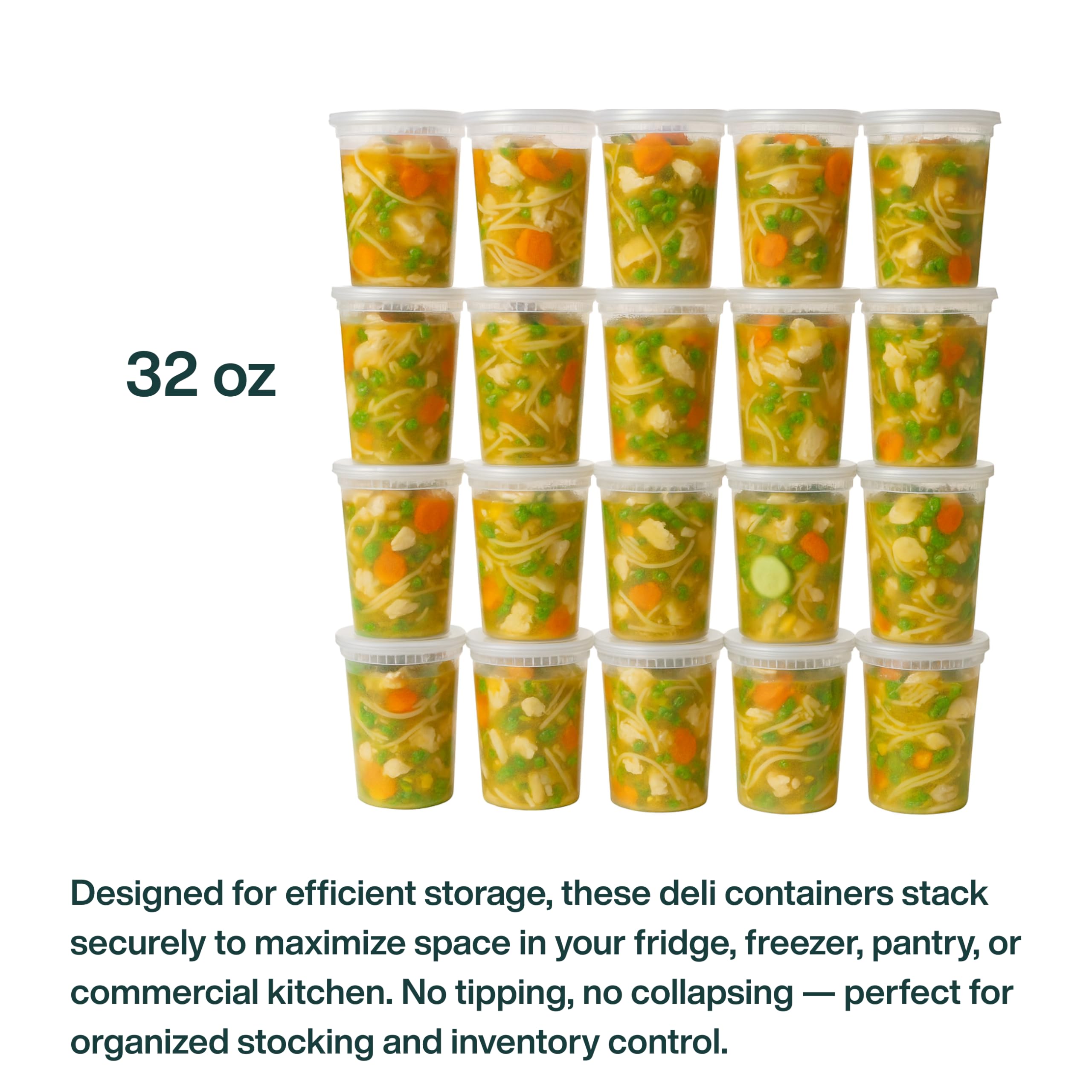 ProTakeOut 32oz apto lavavajillas facilita la limpieza tras la comida.