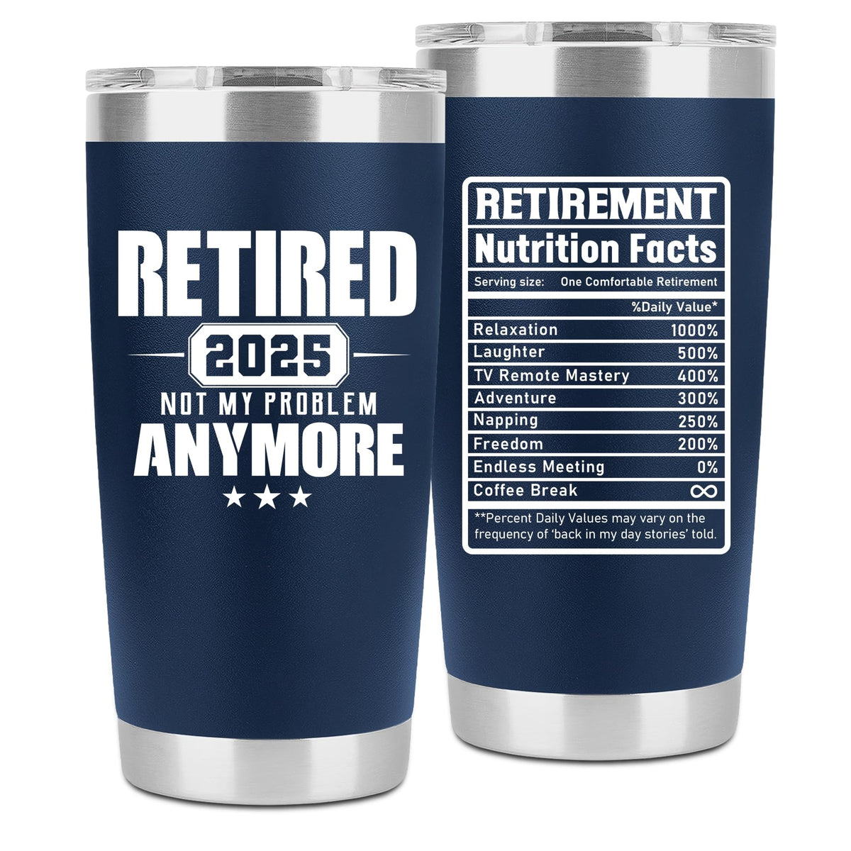 PRPinkRain Vaso térmico 20 onzas azul marino, ideal para bebidas calientes o frías.
