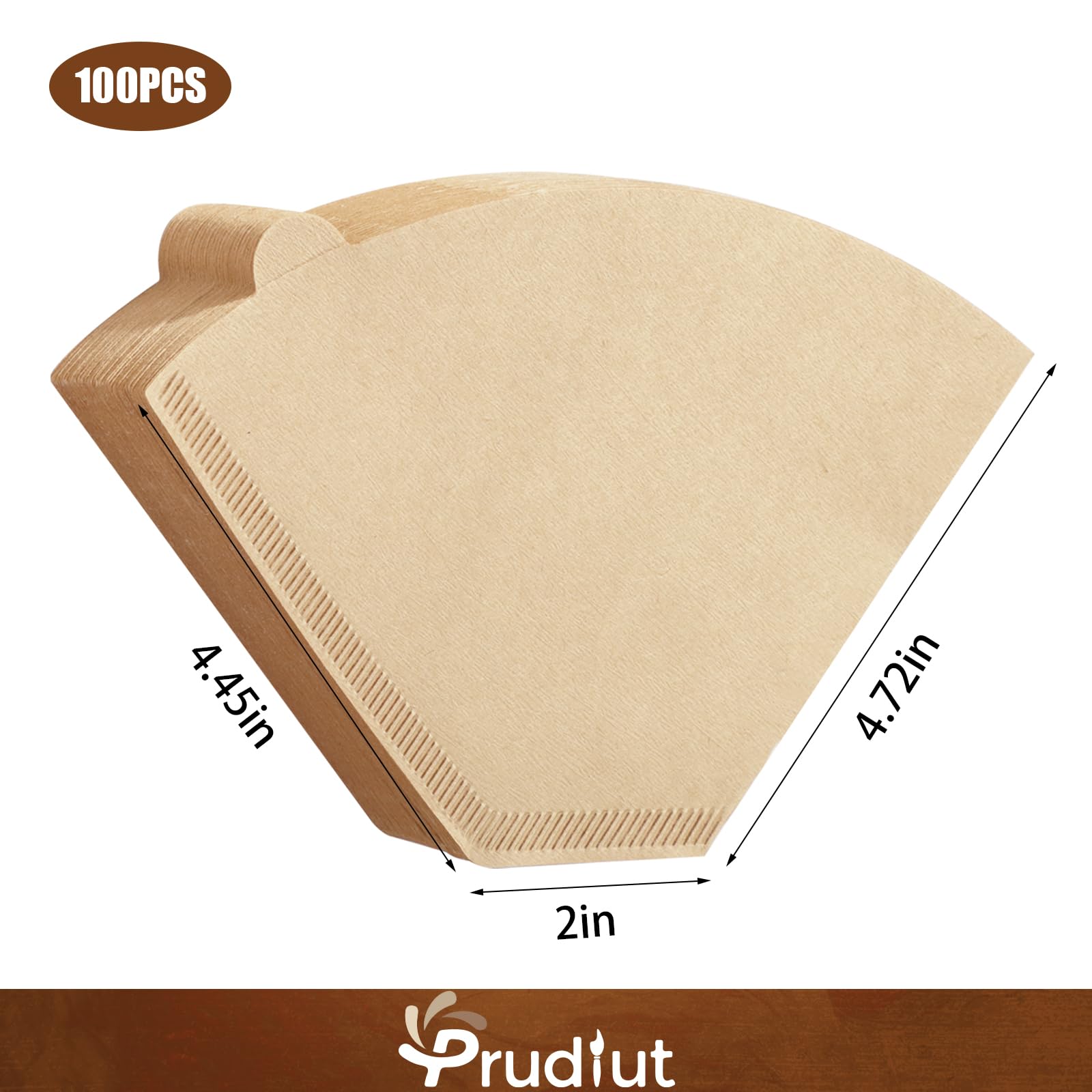 Prudiut filtro cono Nº4 sin blanqueado, papel natural para sabor limpio.